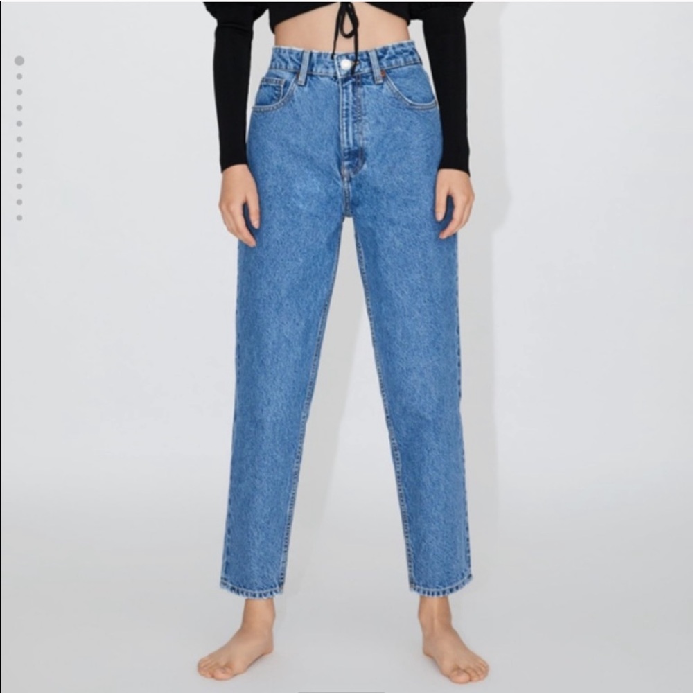 ZARA Mom Jeans in Blue